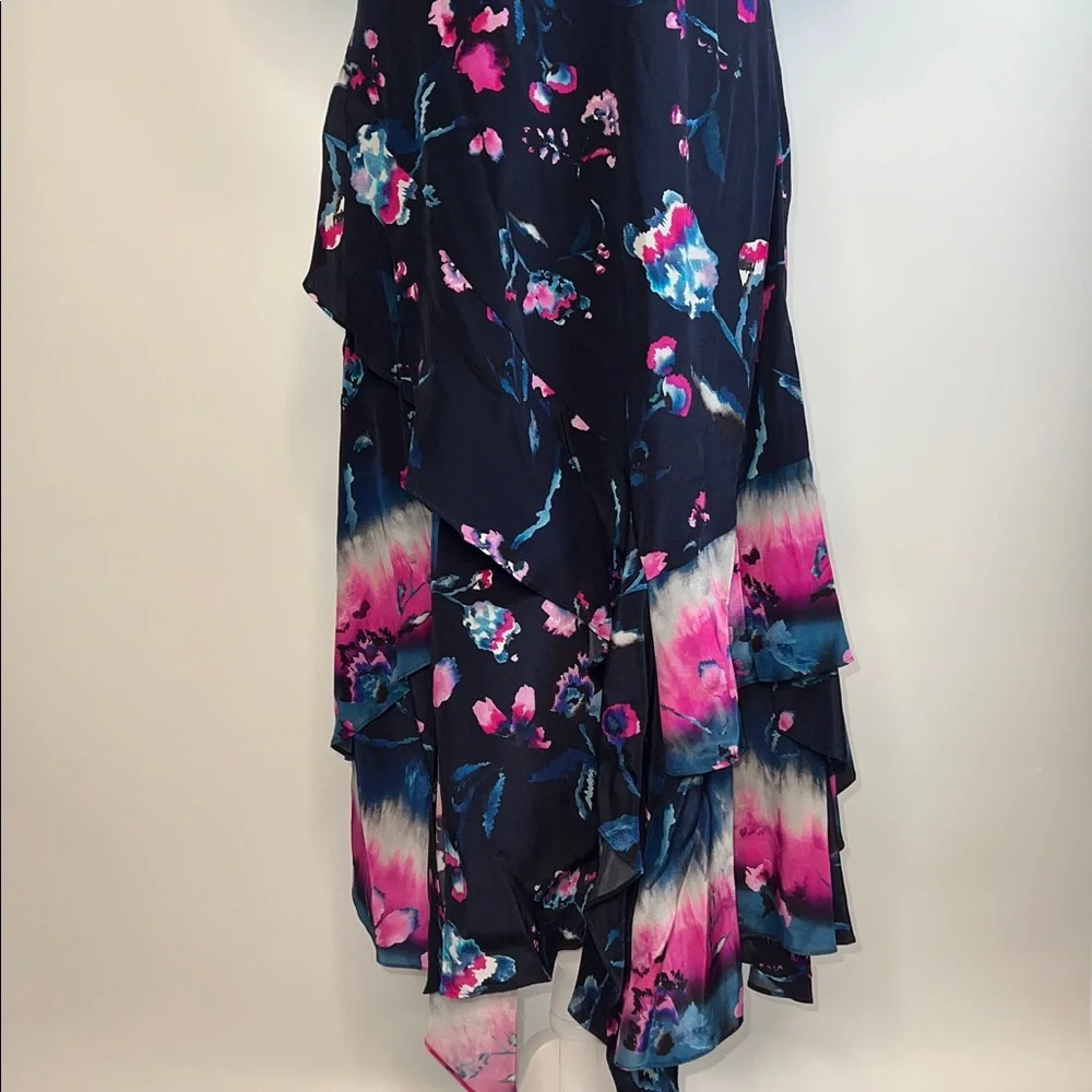 💖NWT WOMENS TANYA TAYLOR ESTRELLA SILK DRESS IN NAVY/TIE DYE FLORAL SIZE 12 - Picture 10 of 17